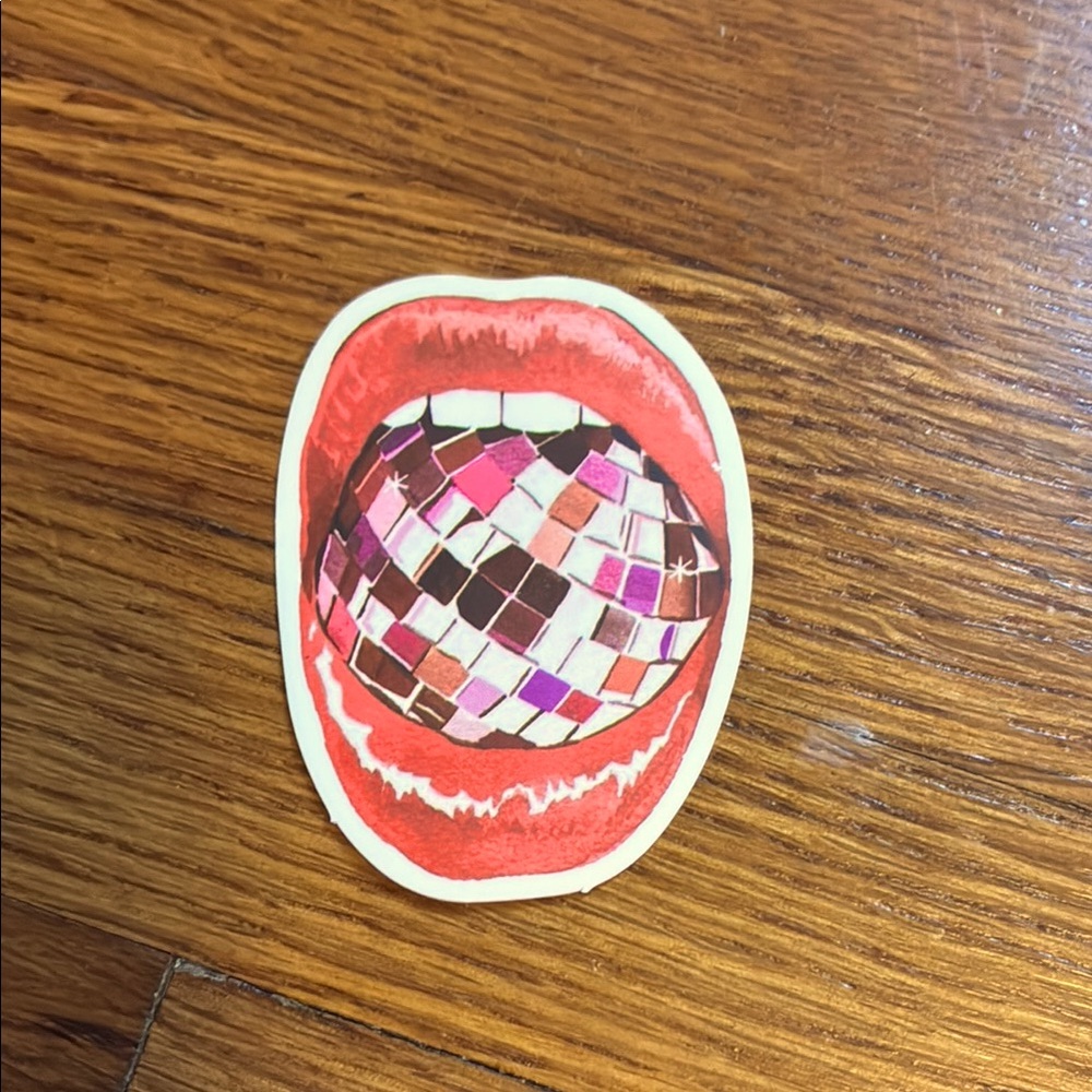 Colorful Disco Ball Mouth Sticker